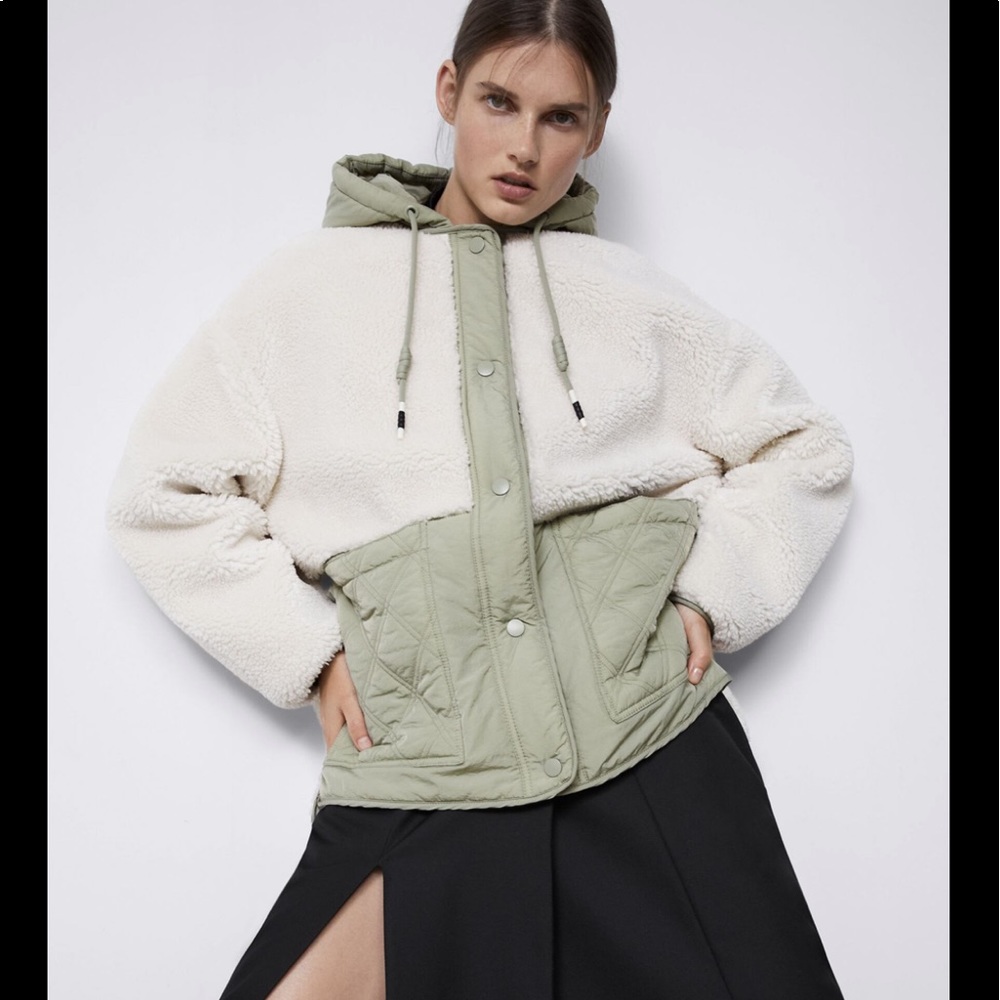 Zara Sherpa jacket oversized teddy